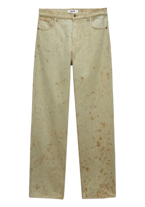 MSGM tie-dye print cotton jeans - Neutrals