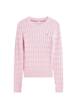 Tommy Hilfiger cable-knit round-neck sweater - Pink