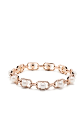 SHAY 18K rose gold diamond and pearl bracelet
