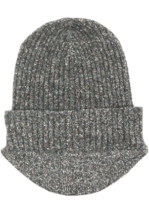 RANRA mélange-effect ribbed-knit beanie - Grey