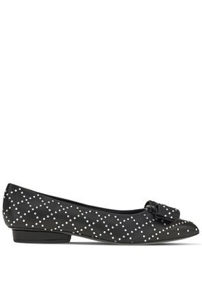 Ferragamo Viva rhinestone-embellished flat pumps - Black
