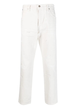 TOM FORD ripped-detail straight-leg jeans - White
