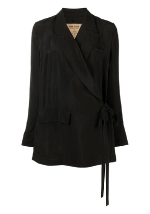 Uma Wang peak-lapels tie-waist blazer - Black