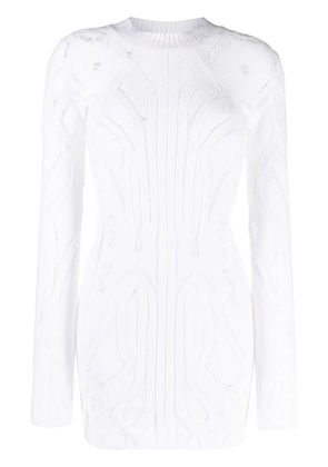 VITELLI open-knit long-line jumper - White