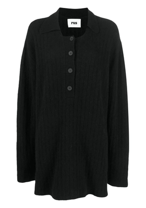 Rus button-front ribbed jumper - Blue