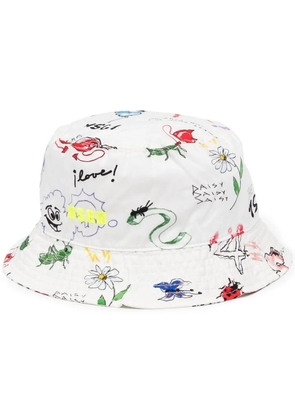 MSGM graphic-print bucket hat - White