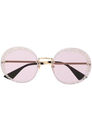 Gucci Eyewear crystal-embellished round-frame sunglasses - Multicolour