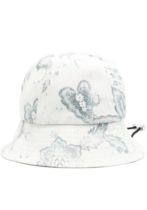 ERDEM floral-print bucket hat - White