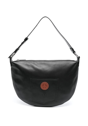 MOSCHINO JEANS adjustable leather shoulder bag - Black