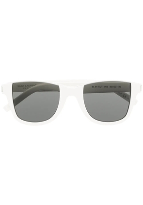 Saint Laurent Eyewear Cut-Away square-frame sunglasses - White