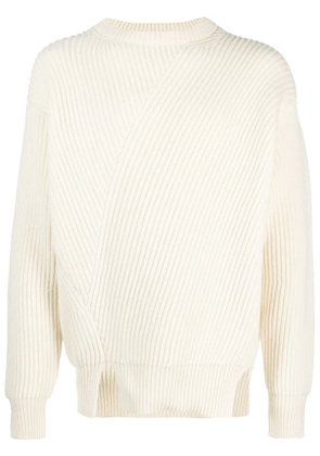 Jil Sander waffle-knit side-slits jumper - Neutrals