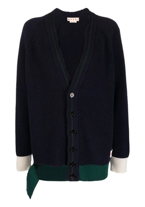 Marni V-neck ribbed cardigan - Blue