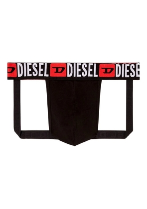 Diesel logo waistband thong - Black