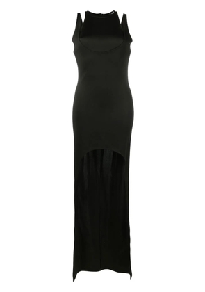 Balmain sleeveless layered long dress - Black