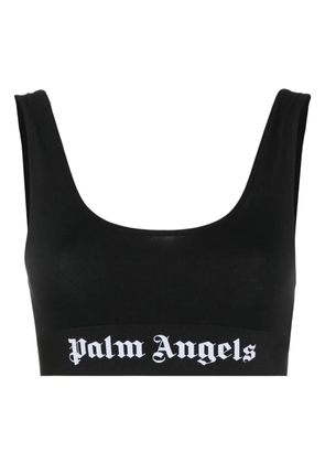 Palm Angels logo-tape triangle bra - Black