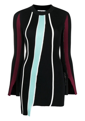 AMBUSH asymmetric striped knit jumper - Black