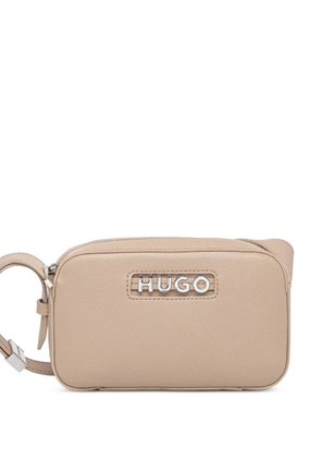 HUGO logo-plaque cross body bag - Neutrals