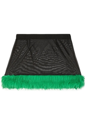 Heron Preston faux-fur straight skirt - Black