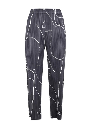 Pleats Please Issey Miyake elasticated-waistband pleated trousers - Black