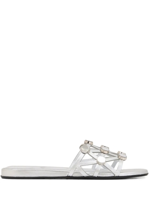 The Attico Grid studd-embellished sandals - Silver