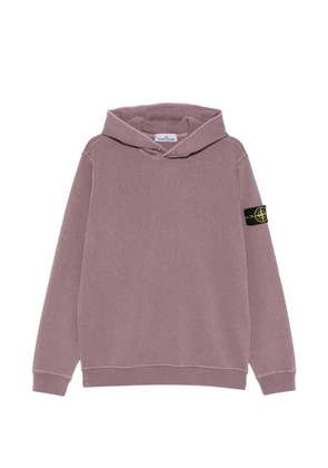 Stone Island logo-patch hoodie - Purple