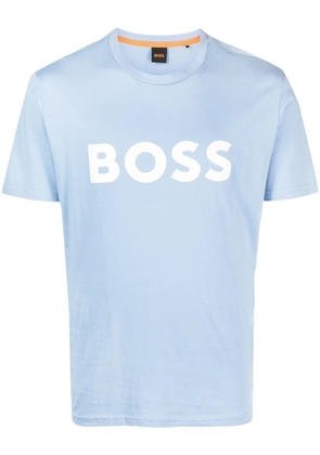 BOSS logo-print cotton T-shirt - Blue