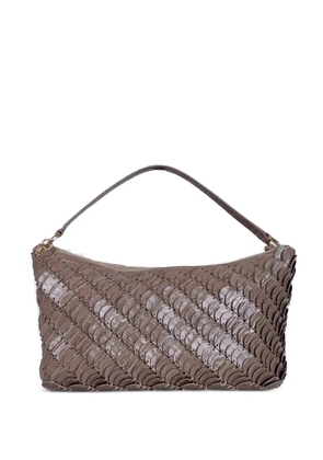 Rabanne disc leather shoulder bag - Brown