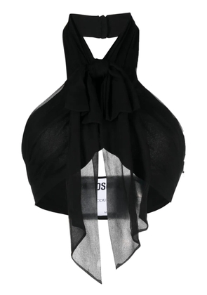 Moschino backless silk crop top - Black