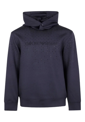 Emporio Armani crystal-embellished hoodie - Black