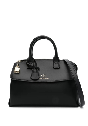 Armani Exchange logo-debossed tote bag - Black