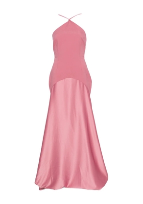 Solace London Florie halterneck panelled gown dress - Pink