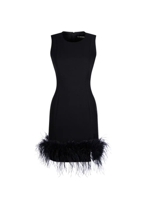 IMROSKA Imroska 7 Heaven feather-trim mini dress - Black