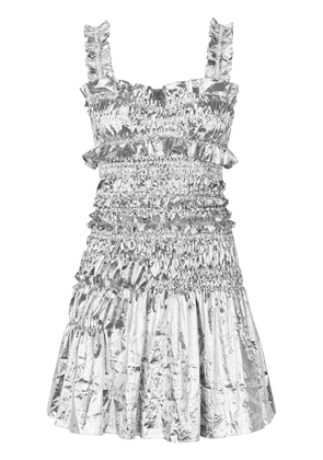 Cecilie Bahnsen mini smock metallic dress - Silver