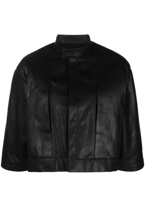 Rick Owens cropped leather jacket - Black
