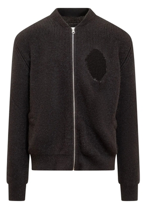 MM6 Maison Margiela distressed-detail knit cardigan - Black
