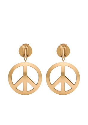 Moschino peace sign clip-on earrings - Gold