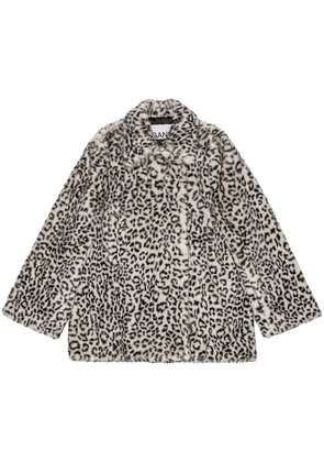 GANNI faux-fur jacket - Neutrals