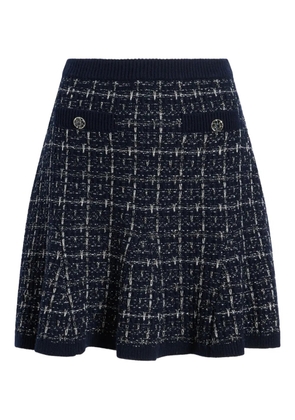 Cinq A Sept Ainara button check-pattern mini skirt - Blue