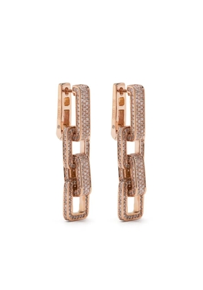 SHAY 18K rose gold triple deco diamond earrings - Silver