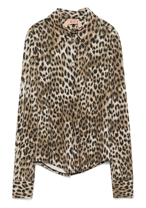 Nº21 leopard-print blouse - Brown