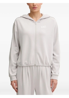 Ea7 Emporio Armani zip-up embellished hoodie - Grey