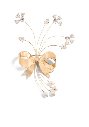 Valentino Garavani Papier floral embellished brooch - Gold