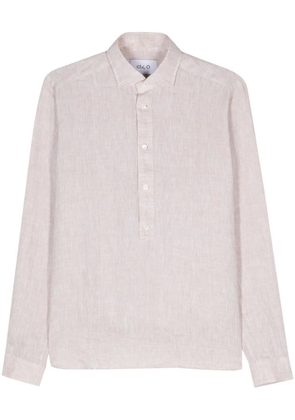 D4.0 cutaway-collar linen shirt - Neutrals