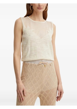 PINKO semi sheer-panel vest - Neutrals