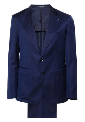 Tagliatore herringbone single-breasted suit - Blue