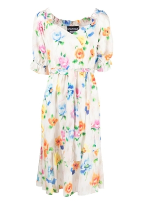 Boutique Moschino floral-print midi dress - White