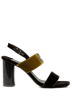 Tory Burch 100mm logo-detail sandals - Brown