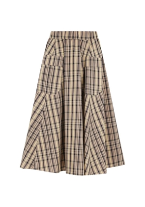 Semicouture Dulce midi checked skirt - Neutrals