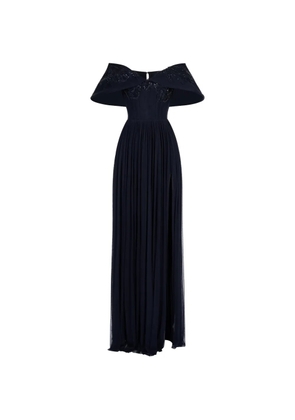 IMROSKA Ale beaded off-shoulder maxi dress - Blue