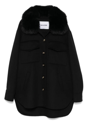 Ava Adore faux fur-collar coat - Black